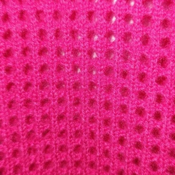 NO NAME pink open-knit cashmere short sleeve dropped shoulder sweater L - Picture 5 of 8